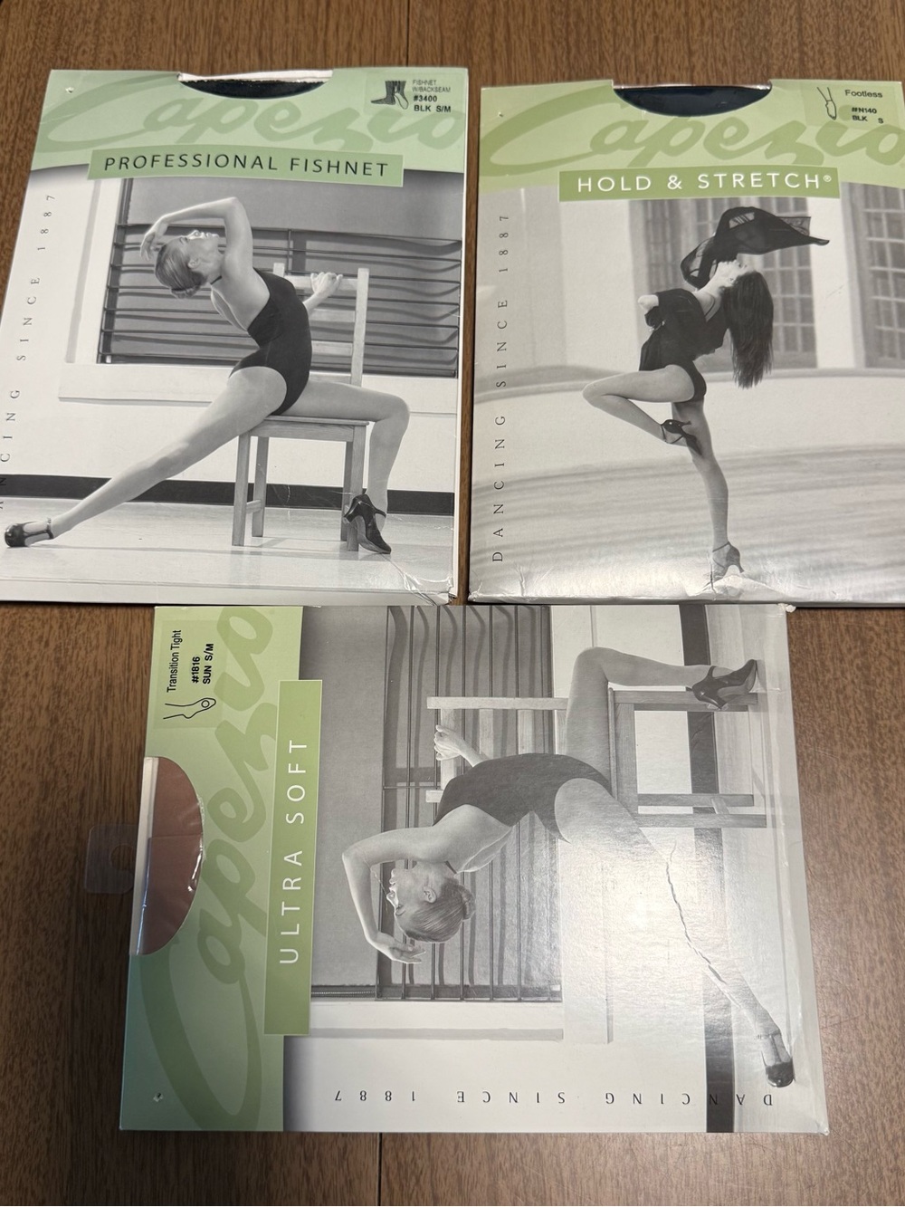 Capezio Tight Lot Bundle S/M Fishnet W/Backseam Transition Footless